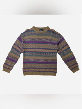 90’s Vintage 100% Cotton Striped Knit Sweater Size M‎ Sperry Top Sider